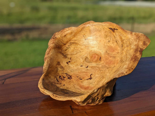 'The Clam' Wooden Burl Bowl