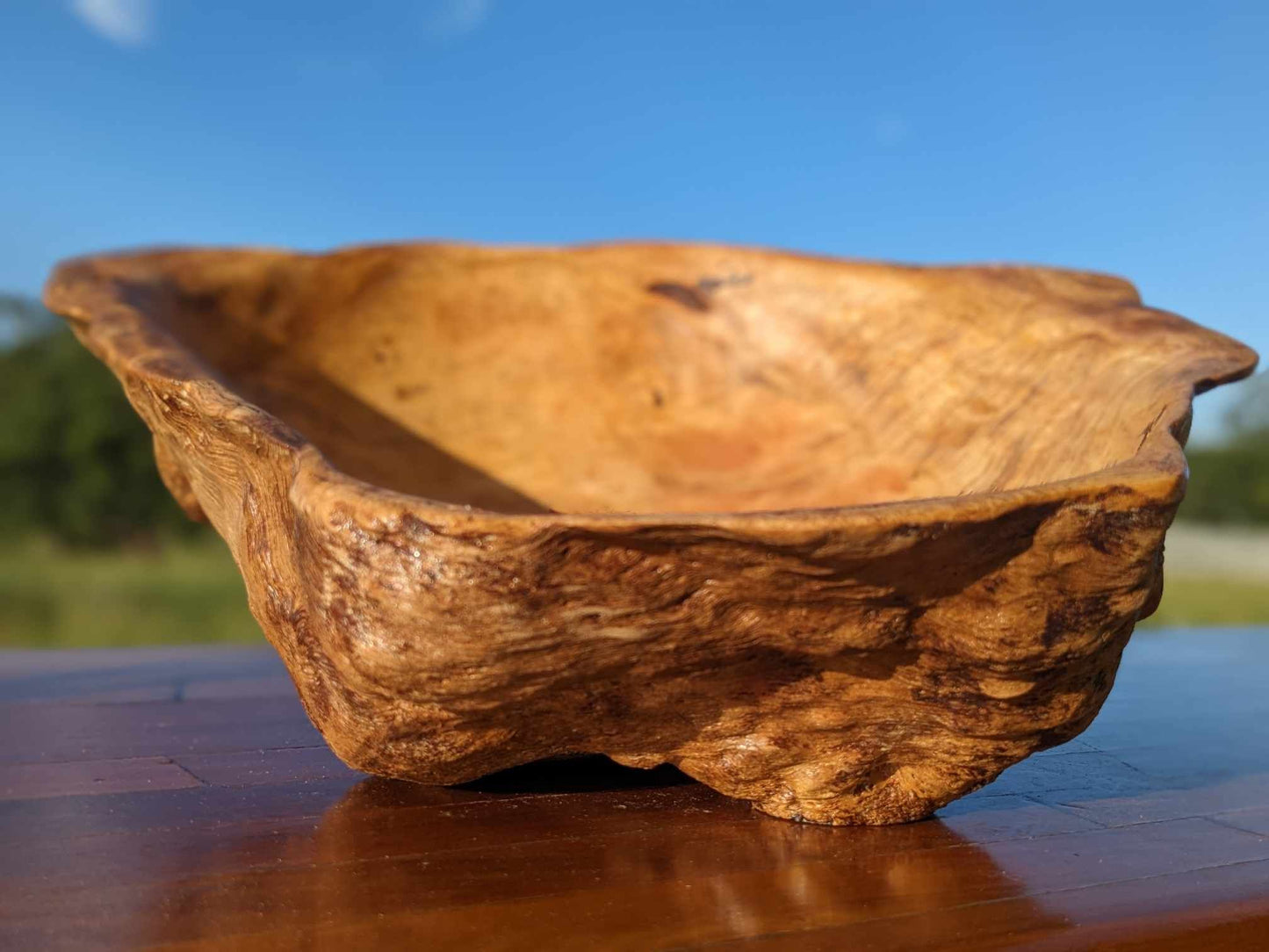 'The Clam' Wooden Burl Bowl