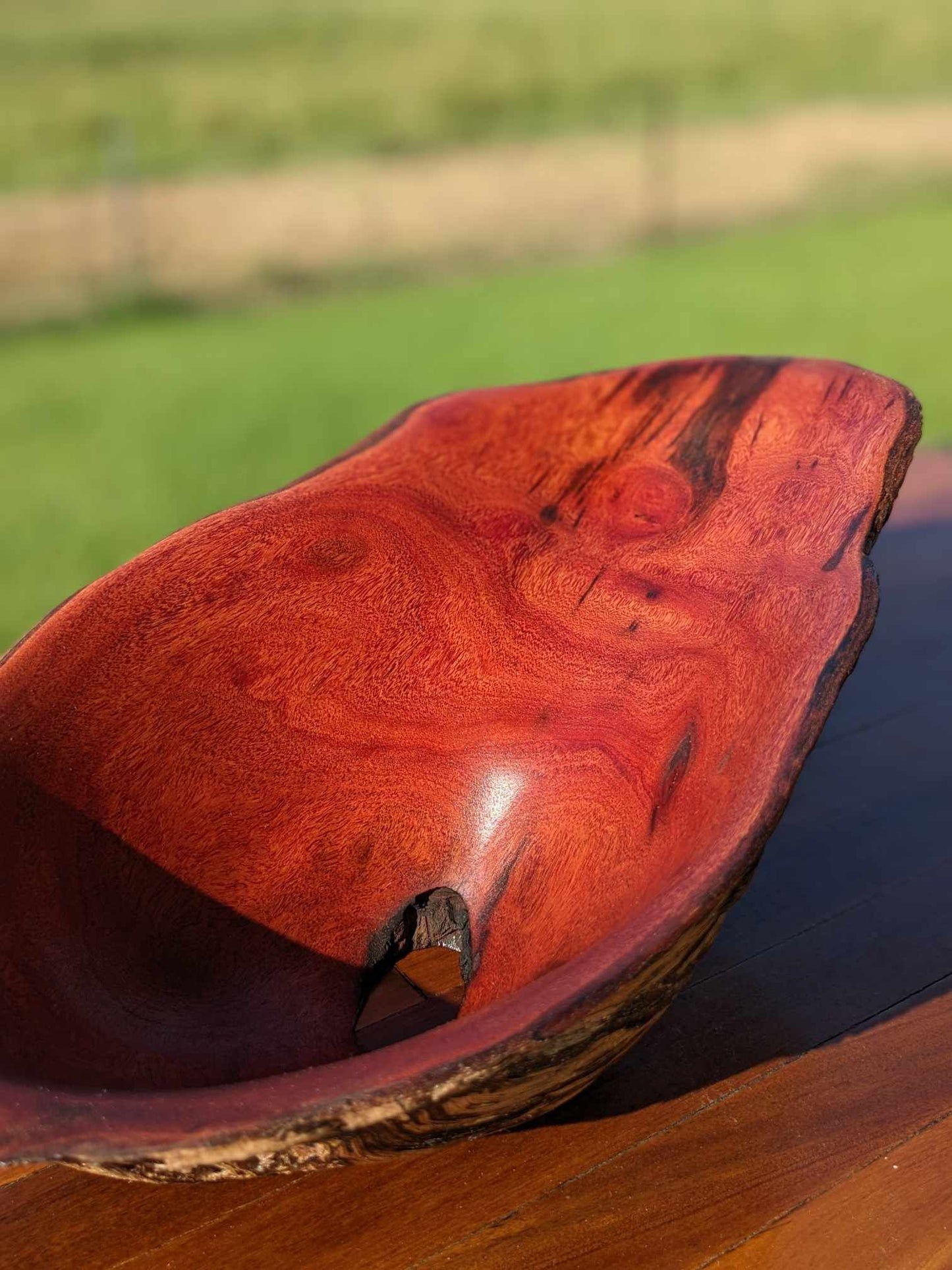 'Little Red' Mahogany Burl Bowl